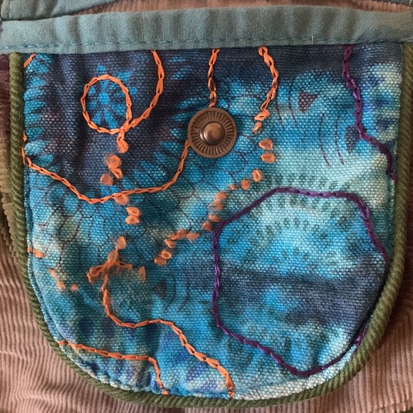 Belt Waist Organizer Pockets Hook & Loop Corduroy Adjustable Festival Colorful - Picture 7 of 7